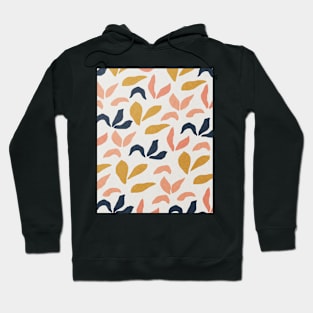 Abstract plant leaves mid century art Hoodie